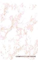 Composition Book: Marble + Gold Quad Ruled 4 X 4 (.25