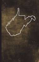 West Virginia: 6" x 9" - 128 Pages: Alaska State Silhouette Hand Lettering Cursive Script Design on Soft Matte Cover - Notebook, Diary, Composition Book for fans o