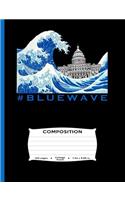 #BLUEWAVE Composition 100 Pages College Ruled 7.44 x 9.69 in.