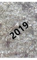 2019 Daily Planner Large Font Angled Engraved Carved Stone Style 384 Pages