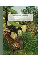 Composition Notebook: Blank Music Sheet Book - Tab Staff Manuscript Notation Journal - 12 Stave Musician Songwriting Paper - Henri Rousseau Green Landscape Nature Art Pai