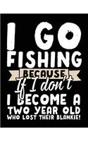 I Go Fishing Because If I Don't I Become A Two Year Old Who Lost Their Blankie!: Lined Journal Notebook