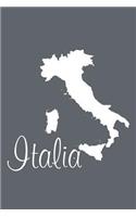 Italia - Slate Grey Lined Notebook with Margins (Italy): 101 Pages, Medium Ruled, 6 x 9 Journal, Soft Cover