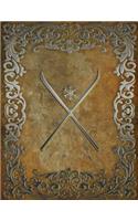 Monogram Skiing Sketchbook: Blank Art Pad Notebook Journal(63 Monogram Rustic 150 Sketch)
