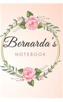 Bernarda's Customized Floral Notebook / Journal 6x9 Ruled Lined 120 Pages School Degree Student Graduation university