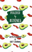 Powered by Ketones Keto Planner & Diet Journal: Bacon Avocado Themed Female Fitness and Weight Loss Tracker