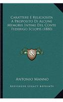 Carattere E Religiosita A Proposito Di Alcune Memorie Intime Del Conte Federigo Sclopis (1880)