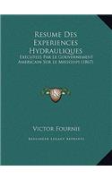 Resume Des Experiences Hydrauliques