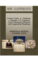 Preston Cobb, Jr., Petitioner, V. Georgia. U.S. Supreme Court Transcript of Record with Supporting Pleadings