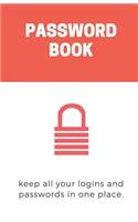 Password and username keeper (password book with alphabetical tabs)
