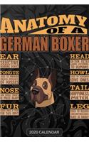 Anatomy Of A German Boxer: Boxer 2020 Calendar - Customized Gift For Boxer Dog Owner