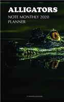 Alligators Note Monthly 2020 Planner 12 Month Calendar