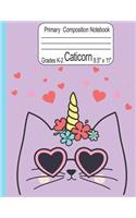 Caticorn Primary Composition Notebook Grades K-2 8.5