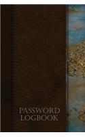 Password Logbook: The Perfect Journal & Organizer To Protect Secret Usernames & Passwords / Online Internet Password Keeper With Tabs & Large Print / Blue & Gold