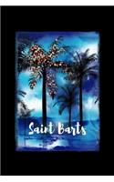 Saint Barts: Caribbean Christmas Notebook With Lined Wide Ruled Paper For Taking Notes. Stylish Tropical Travel Journal Diary 6 x 9 Inch Soft Cover. For Home, Wo