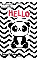 Cute Panda Lined Journal: Medium Lined Journaling Notebook, Cute Panda Panda Hello Cover, 6x9, 130 Pages