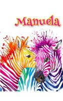 Manuela: 105 Lined Pages Journal, Diary, Notebook, Personalized Book with Name, Christmas, Birthday, Friendship Gifts for Girls, Teens and Women, 8 1/2" X 11