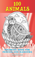 Mandala Coloring Book for Pencils and Markers - 100 Animals