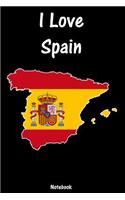 I Love Spain: Notebook college book diary journal booklet memo composition book 110 sheets - ruled paper 6x9 inch