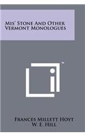 Mis' Stone and Other Vermont Monologues