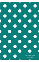 Bullet Teal Journal: Bullet Grid Journal Teal Polka Dots, Medium (6 X 9), 150 Dotted Pages, Medium Spaced, Soft Cover
