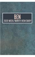BEN 2020 Week/Month View Diary: January to December 2020 Week and Month view Planner: Weekly Planner also suitable as an appointment diary, personal planner. A personalised gift fo