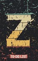 Z To-Do List: Task Writing & Note Taking Lined To-Do List / Notebook Gift, 120 Pages, 6x9, Black Background Cover, Matte Finish