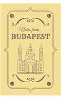 Notes from Budapest: Blank Lined Vintage Themed Journal St. Stephen's Basilica