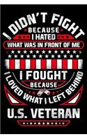 I Didnt Fight Becayse I Hated What Was In Front Of Me I Fought Because I Loved What I Left Behind US Veteran