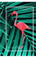 Creative Notebook: Sketchbook flamingo/ green leaves/ pink/ Notebook Journal Winter Workbook Diary / Christmas Notebook/ Gift /Composition Blank 6x9 110 pages.