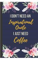 I Don't Need An Inspirational Quote I Just Need Coffee