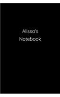 Alissa's Notebook: Notebook / Journal / Diary - 6 x 9 inches (15,24 x 22,86 cm), 150 pages.