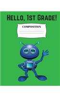 Composition: Book For Elementary School Kids: 200 Pages, 7.5 x 9.25 Inches, Wide Rule; Back To School Notebooks For Girls