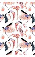 Flamingo Journal: Watercolor Flamingo Illustrations 6x9 Medium Lined Journaling Notebook