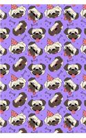 Journal Notebook Funny Pugs Pattern 3: 110 Page Lined and Numbered Journal With Index Pages In Portable 6 x 9 Size, Perfect For Writing, Taking Notes, List Making, Journaling and Doodling(23 Noteworthy Series Lined)