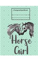 Horse Girl Composition Book - College Ruled: 7.44 x 9.69 - 101 Sheets/202 Pages