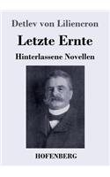 Letzte Ernte: Hinterlassene Novellen