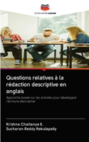 Questions relatives à la rédaction descriptive en anglais