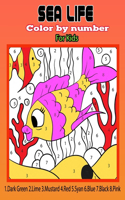 Sea Life color by number for kids