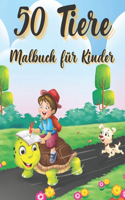 50 Tiere Malbuch für Kinder