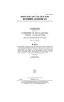 Indian Trust Asset and Trust Fund Management and Reform Act