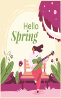 Hello Spring: An Easy and Simple Coloring Book for Adults of Spring with Flowers, Butterflies, Country Scenes, Designs, ... (Easy Coloring Books For Adults)