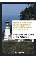 Record of the at the Seventh Annual Re-union, held in the city of Philadelphia, PA., june 6, 1876