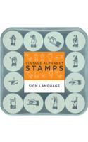 Vintage Alphabet Stamps: Sign Language