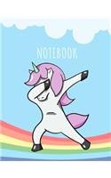 Notebook: Cute, Dabbing Unicorn and Rainbow Composition Notebook for Kids - Great Notebook for Children to Use at School or for Fun - Diary or Journal