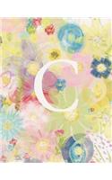 C: Monogram Initial C Notebook for Women and Girls-Pastel Floral-120 Pages 8.5 x 11