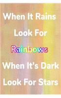 When It Rains Look For Rainbows When It's Dark Look For Stars: Cute Watercolor Cover Address Book with Names, Addresses, Birthday, Phone Number, Work, Email, Social Media and Notes