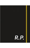 R.P.: Classic Monogram Lined Notebook Personalized With Two Initials - Matte Softcover Professional Style Paperback Journal Perfect Gift for Men and Women
