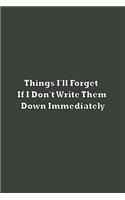 Things I'll Forget If I Don't Write Them Down Immediately