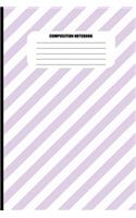 Composition Notebook: Candy Striped in Lavender and White (100 Pages, College Ruled)